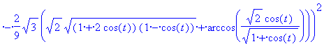 d := sqrt((2/9*sqrt(3)*(-sqrt(2)*sqrt((1+2*cos(t))*...