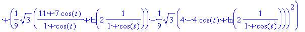 d := sqrt((2/9*sqrt(3)*(-sqrt(2)*sqrt((1+2*cos(t))*...
